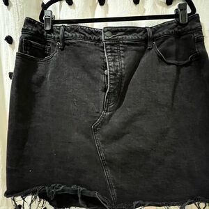 Old Navy Black High-Rise Denim Skirt
